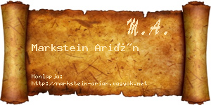 Markstein Arián névjegykártya